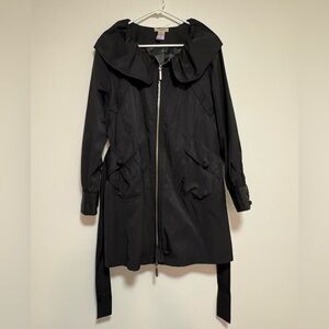 VERTIGO PARIS BLACK TRENCH COAT SIZE L